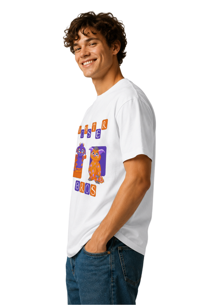 Monster Bros | Men's Off-White T-shirt | Cartoon