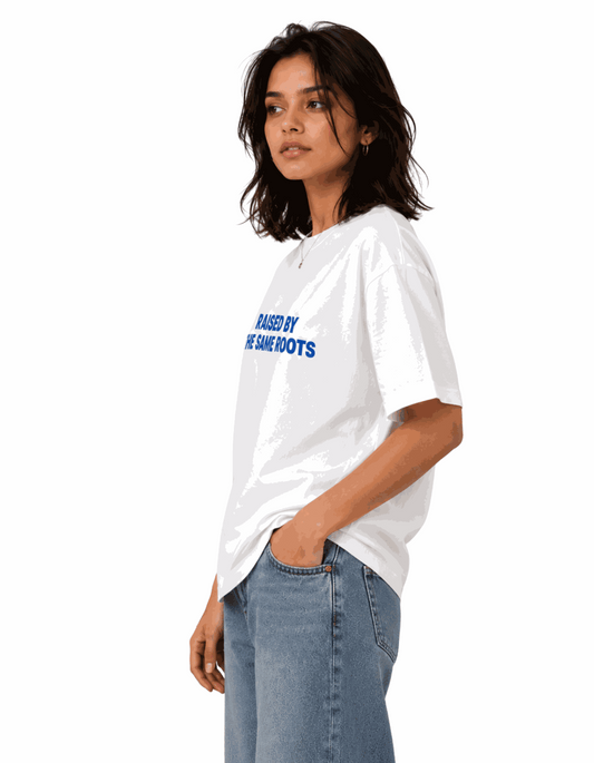 Raised by same root | Women's Off-White T-shirt | The Sibling Edit