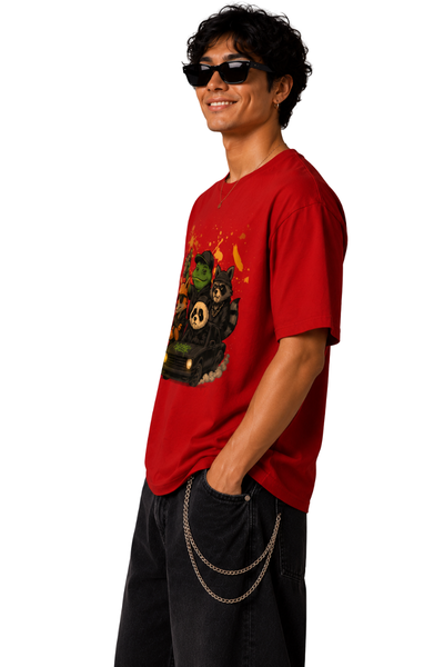 Wild Riders | Men's Red T-shirt | Cartoon