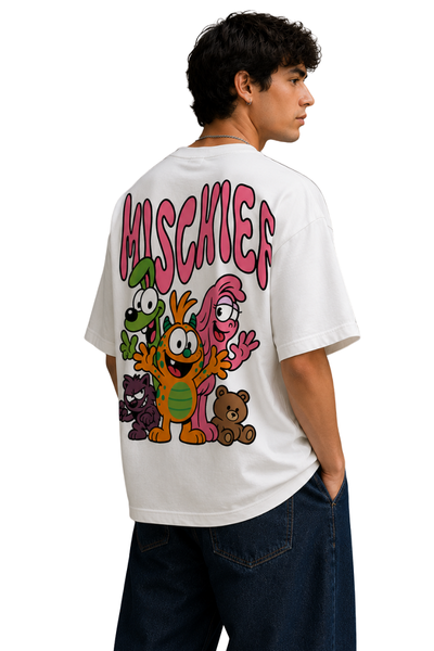 Mischief | Men's Off-White T-shirt | Cartoon