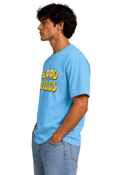 Good Vibes | Men's SkyBlue T-shirt | Cartoon