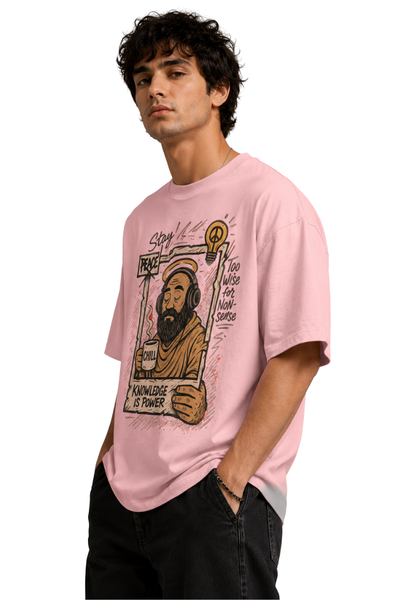 Chill Monk | Men's Black T-shirt | Cartoon