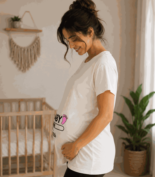 Baby Loading | Women's Off-White T-shirt | Mom To Be