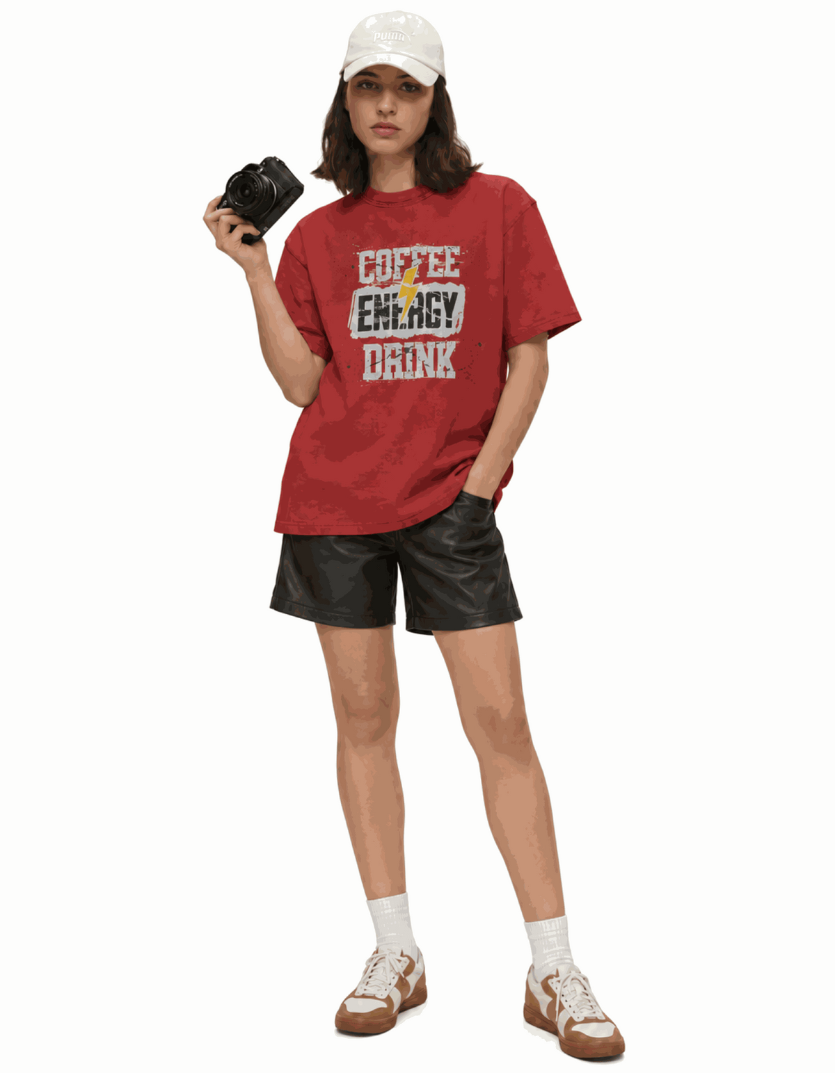 Coffee Energy Drink | Women's Red T-shirt | Coffee