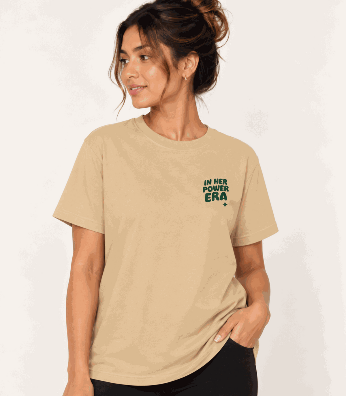 Her Power Era | Women's Beige T-shirt | Mom To Be