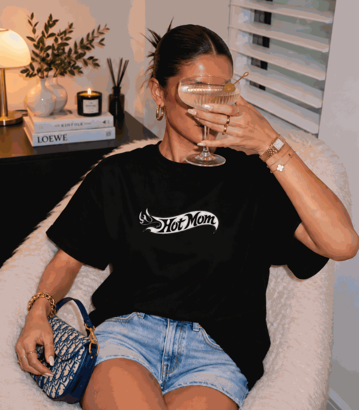 Hot mom | Women's Black T-shirt | Mom To Be