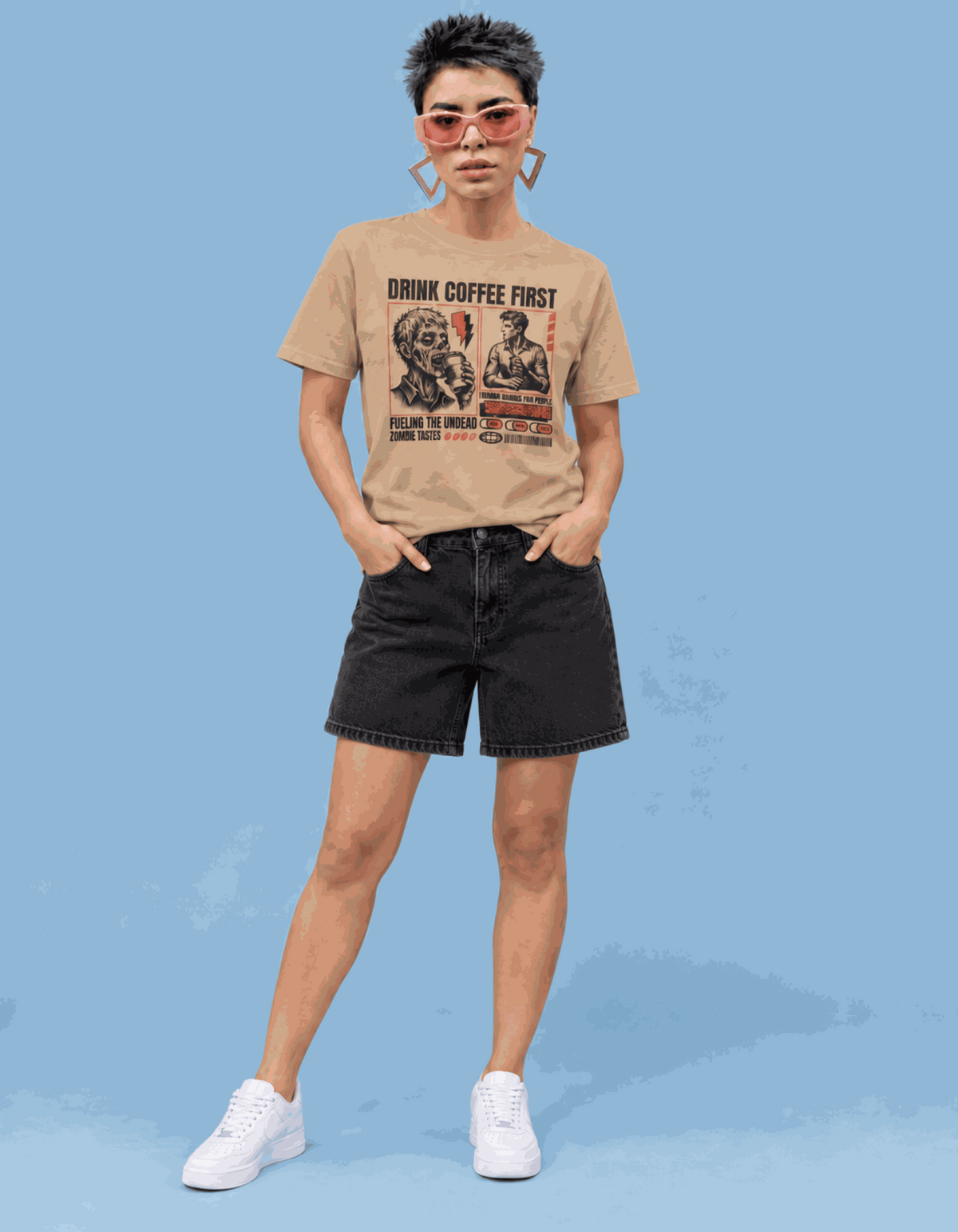 Zombie Coffee | Women's Beige T-shirt | Coffee