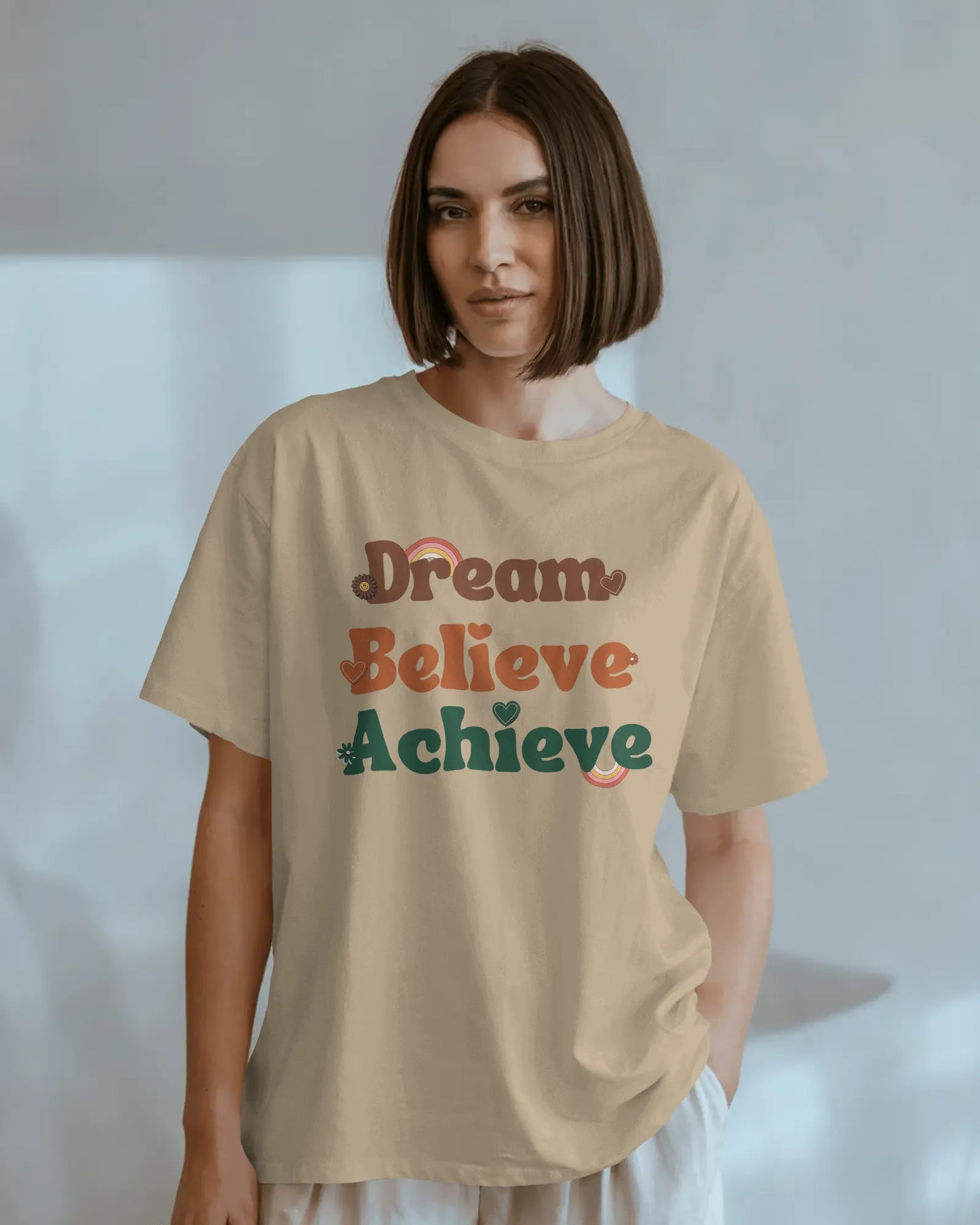 "Dream Believe Achieve" | Women’s Motivational T-shirt