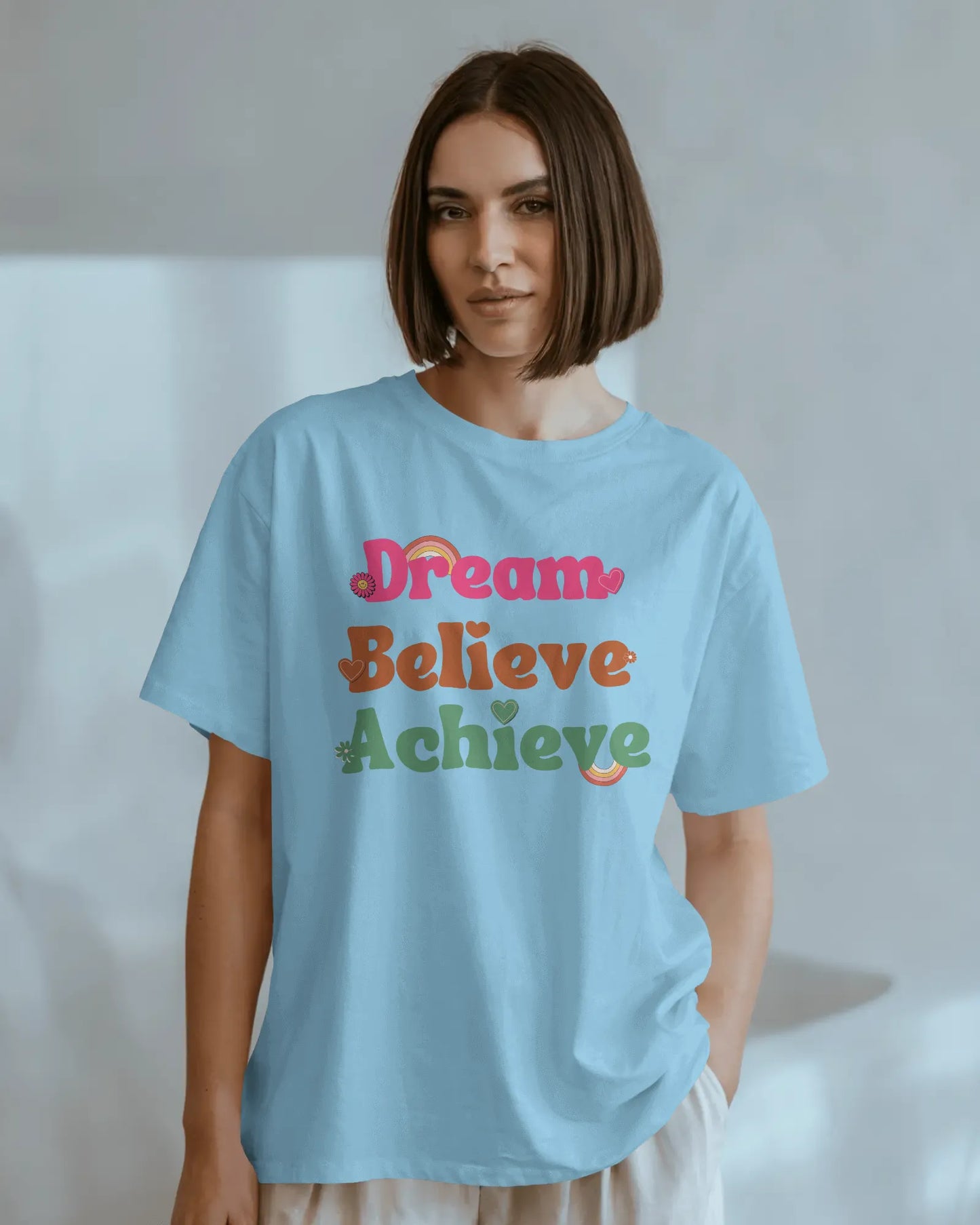 "Dream Believe Achieve" | Women’s Motivational T-shirt