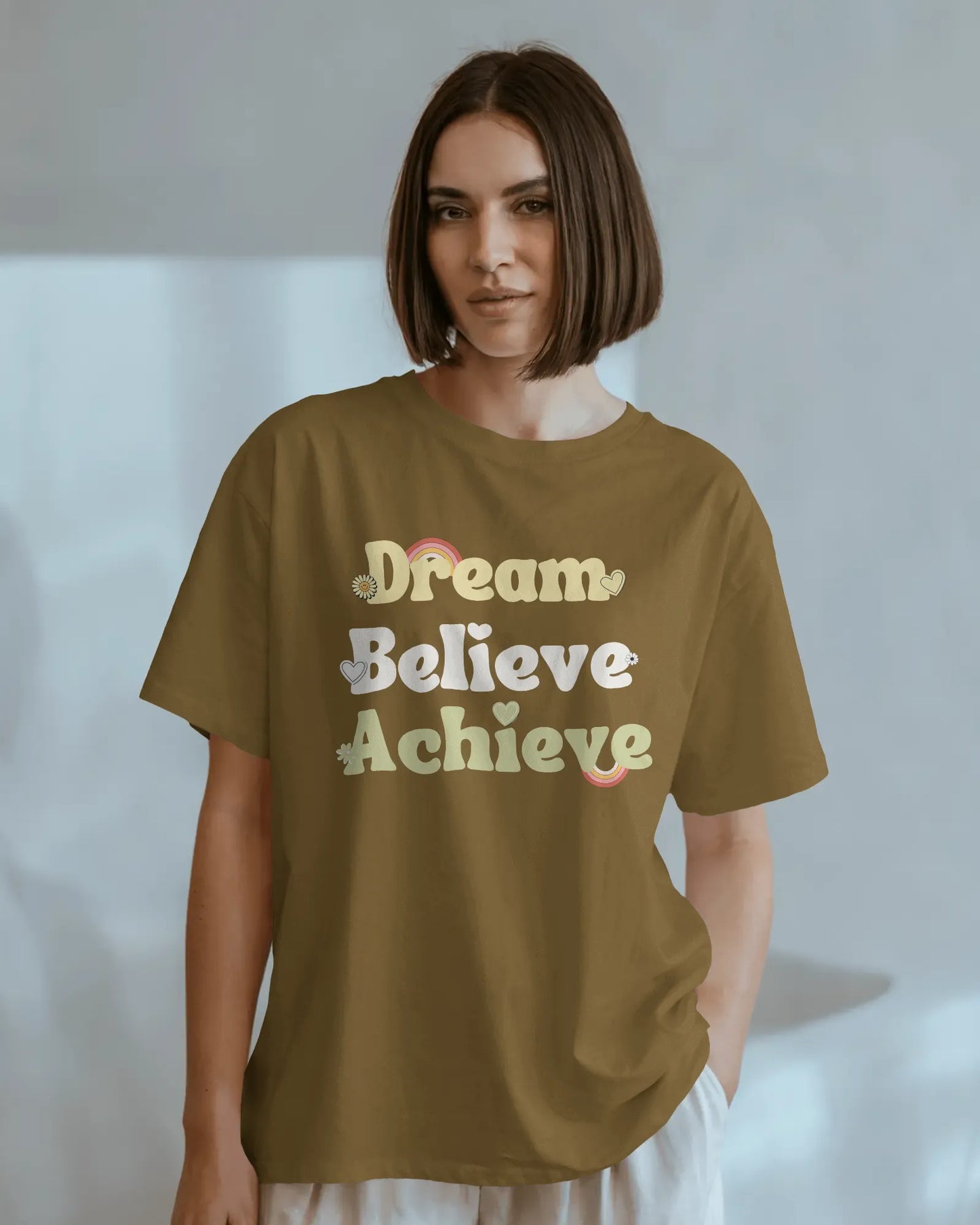 "Dream Believe Achieve" | Women’s Motivational T-shirt