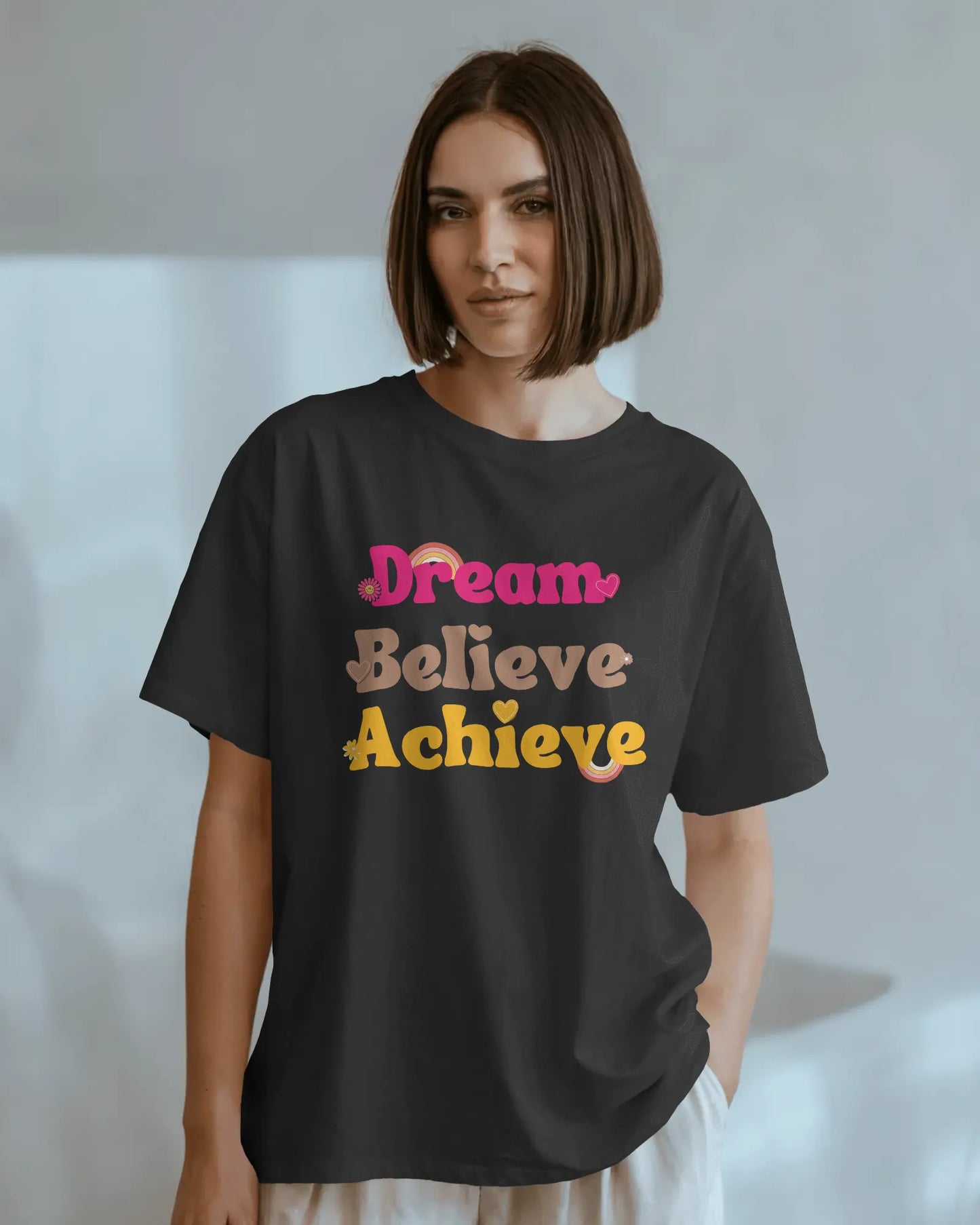 "Dream Believe Achieve" | Women’s Motivational T-shirt