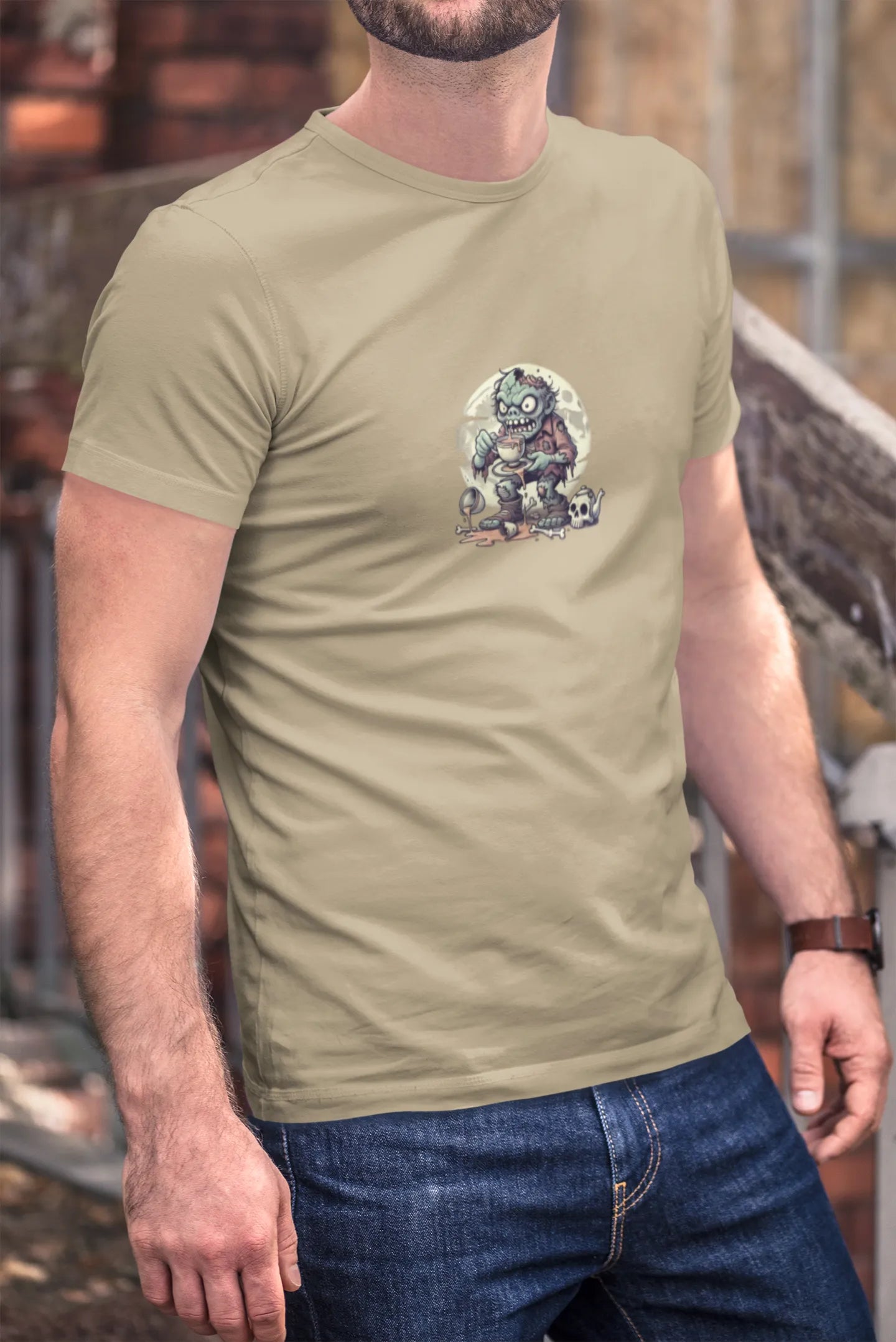 "Brains? No Thanks, Just Tea" | Men’s T-shirt for Tea Lovers