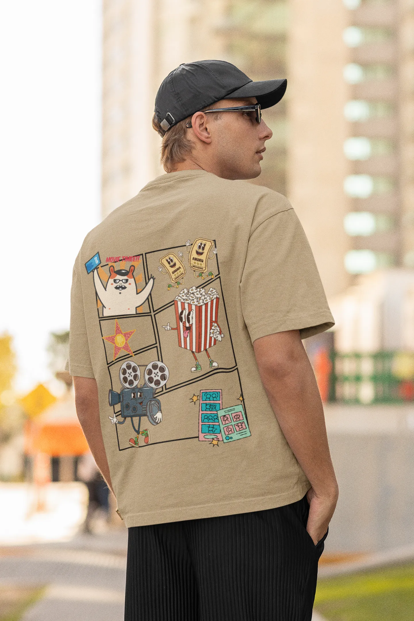 "Cartoon Movie Time Graphic T-Shirt – Fun Cinema Vibes Tee for Movie Lovers" | Men’s T-shirt for Cartoon Lovers