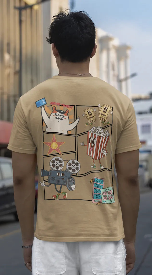 "Cartoon Movie Time Graphic T-Shirt – Fun Cinema Vibes Tee for Movie Lovers" | Men’s T-shirt for Cartoon Lovers