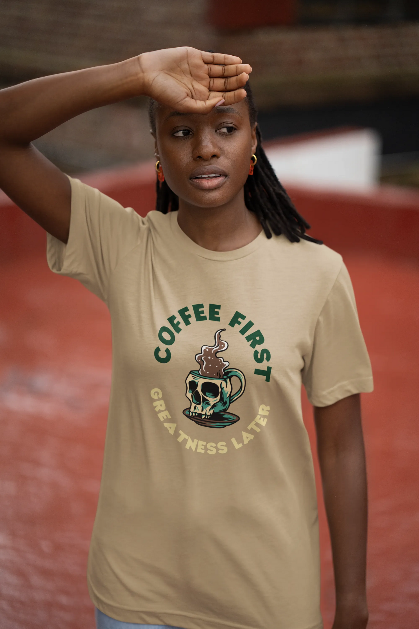 "Coffee First - Greatness Later" | Women’s Coffee Lovers T-shirt