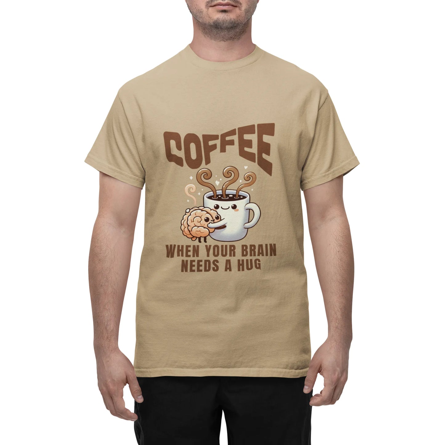"Coffee - When Your Brain Needs A Hug" | Men’s Coffee Lovers T-shirt
