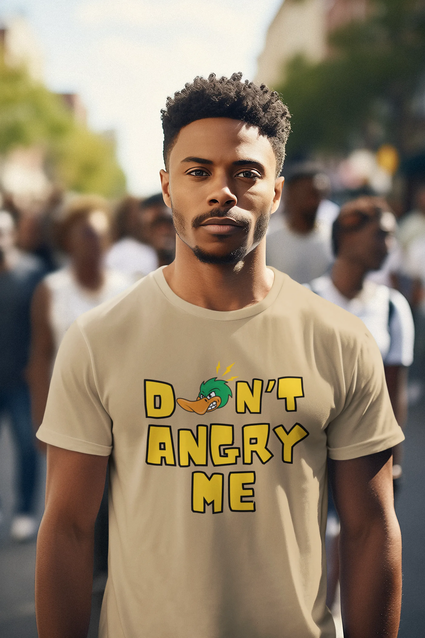 "Don’t Angry Me – Angry Duck Attitude T-Shirt" | Men’s T-shirt for Animal Lovers