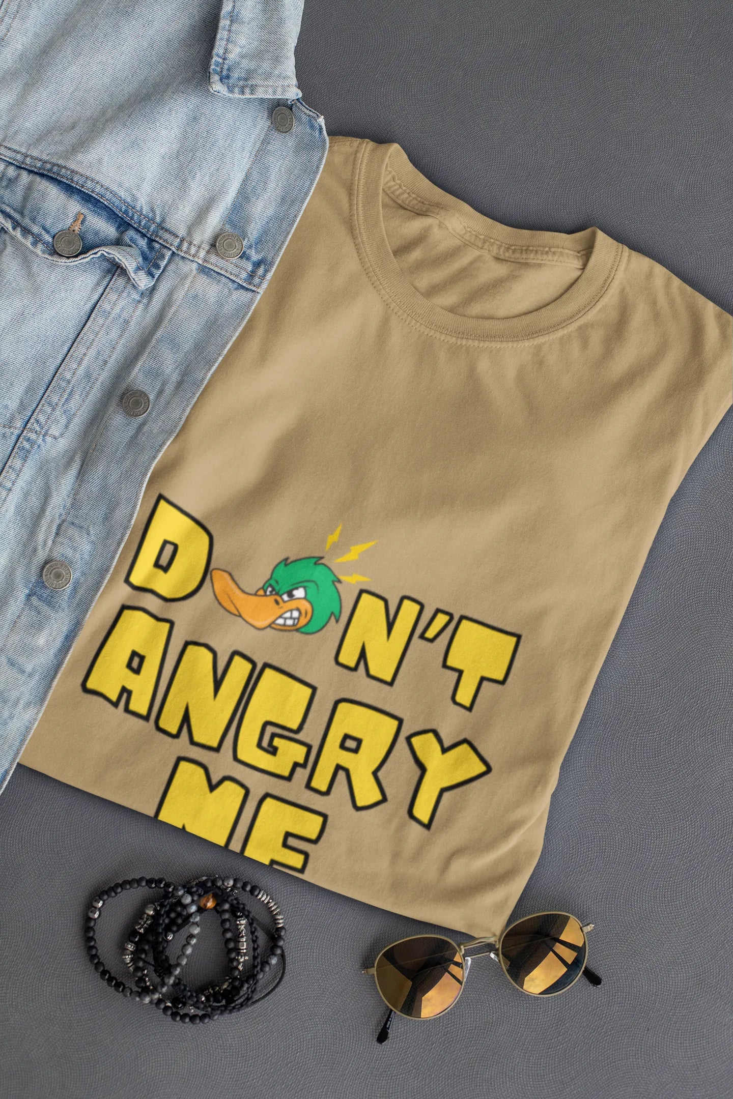 "Don’t Angry Me – Angry Duck Attitude T-Shirt" | Men’s T-shirt for Animal Lovers