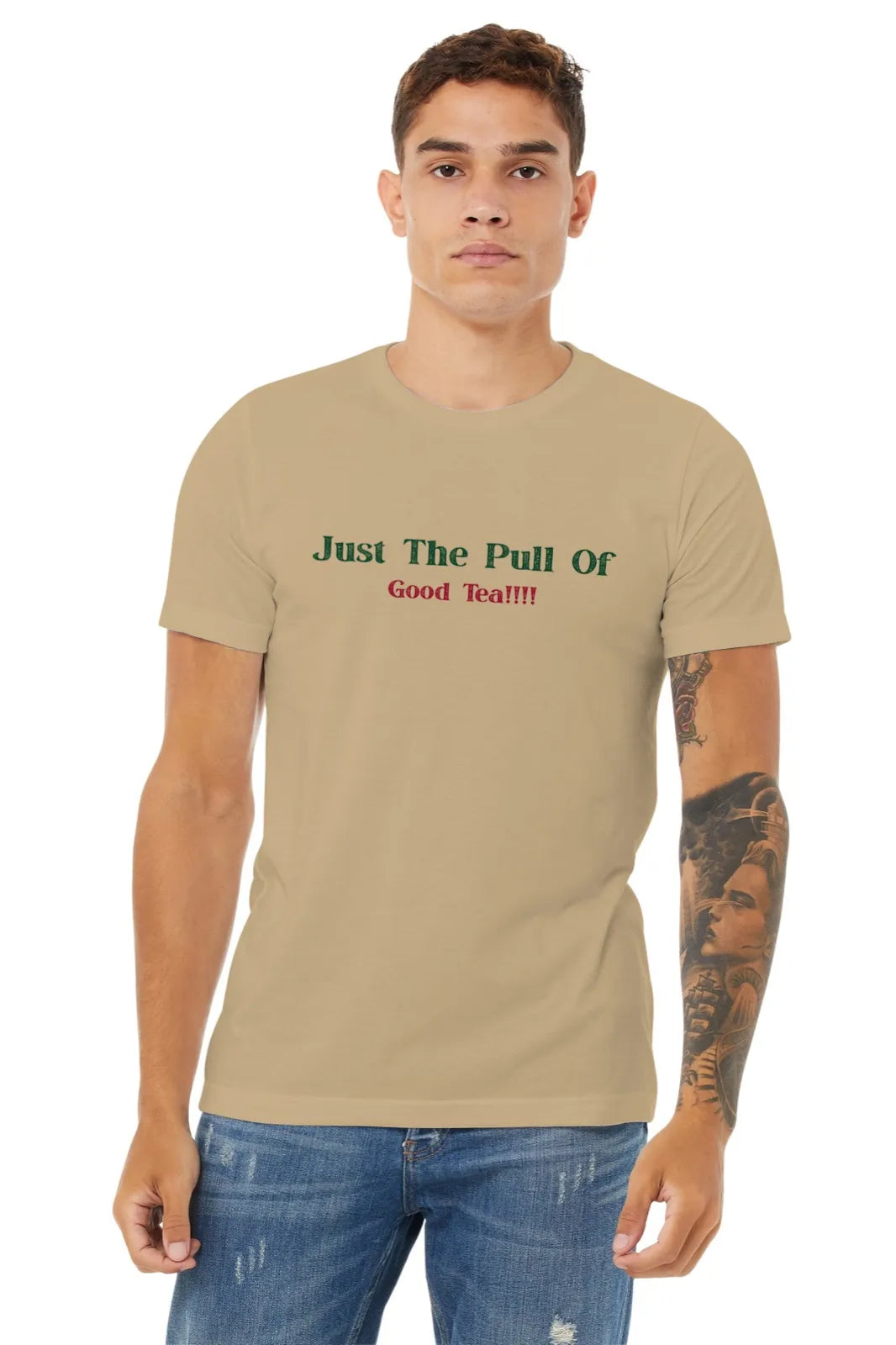 "Gravity? Nah - Just The Pull of Good Tea" | Men’s T-shirt for Tea Lovers
