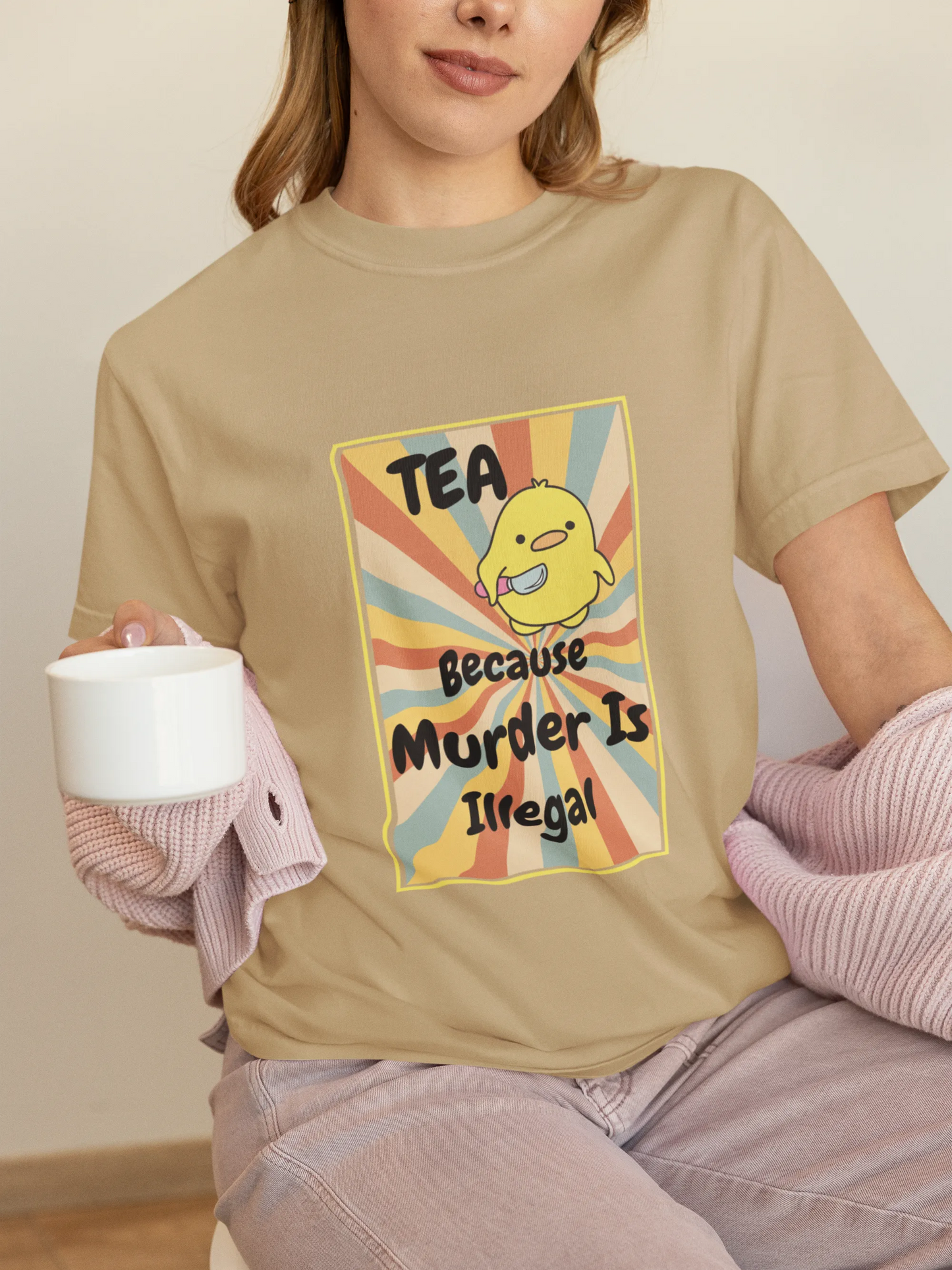 "Tea - Because Murder is Illegal" | Women’s T-shirt for Tea Lovers