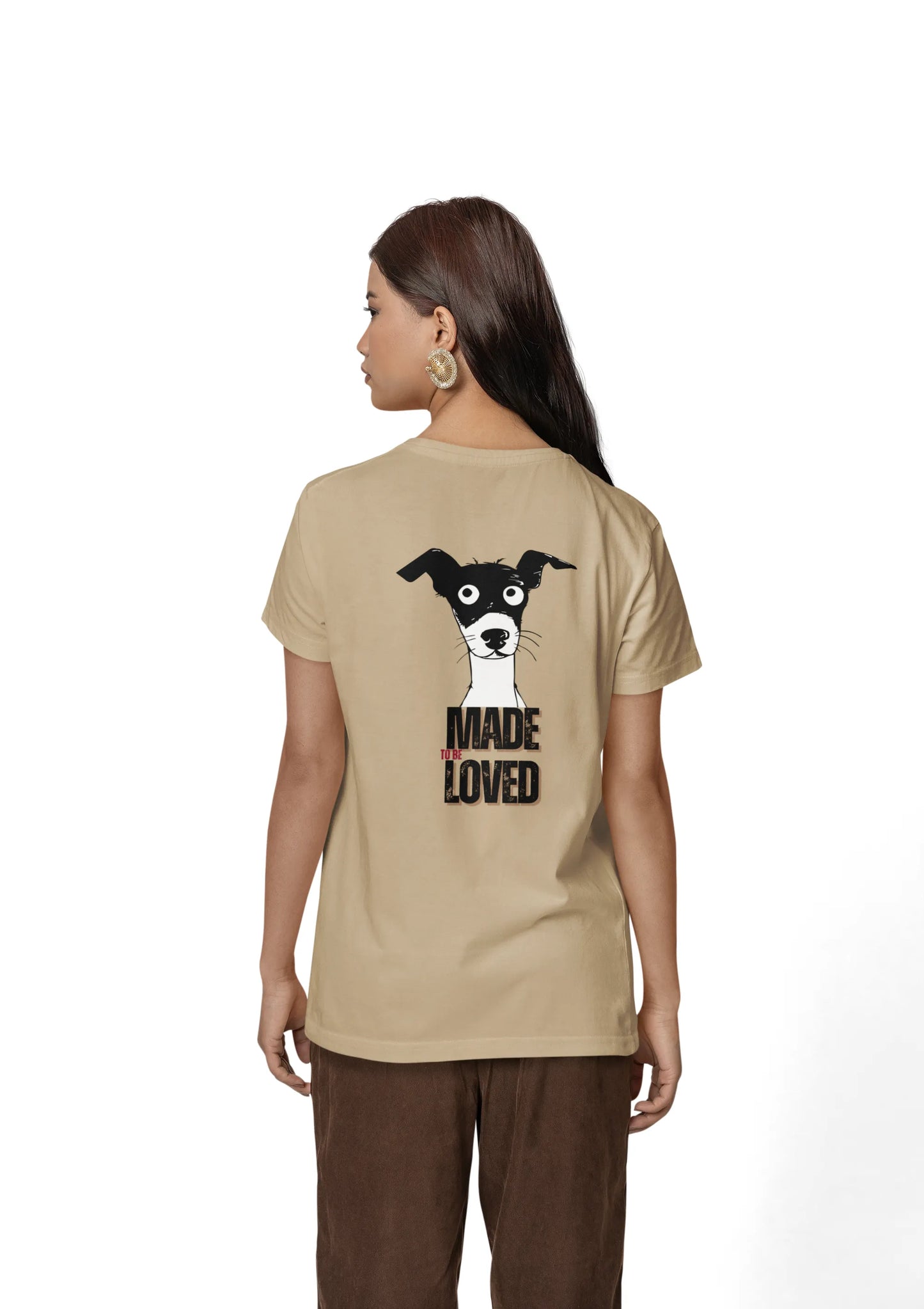 Made to Be Loved – Loyal Rescue Dog T-Shirt for Women