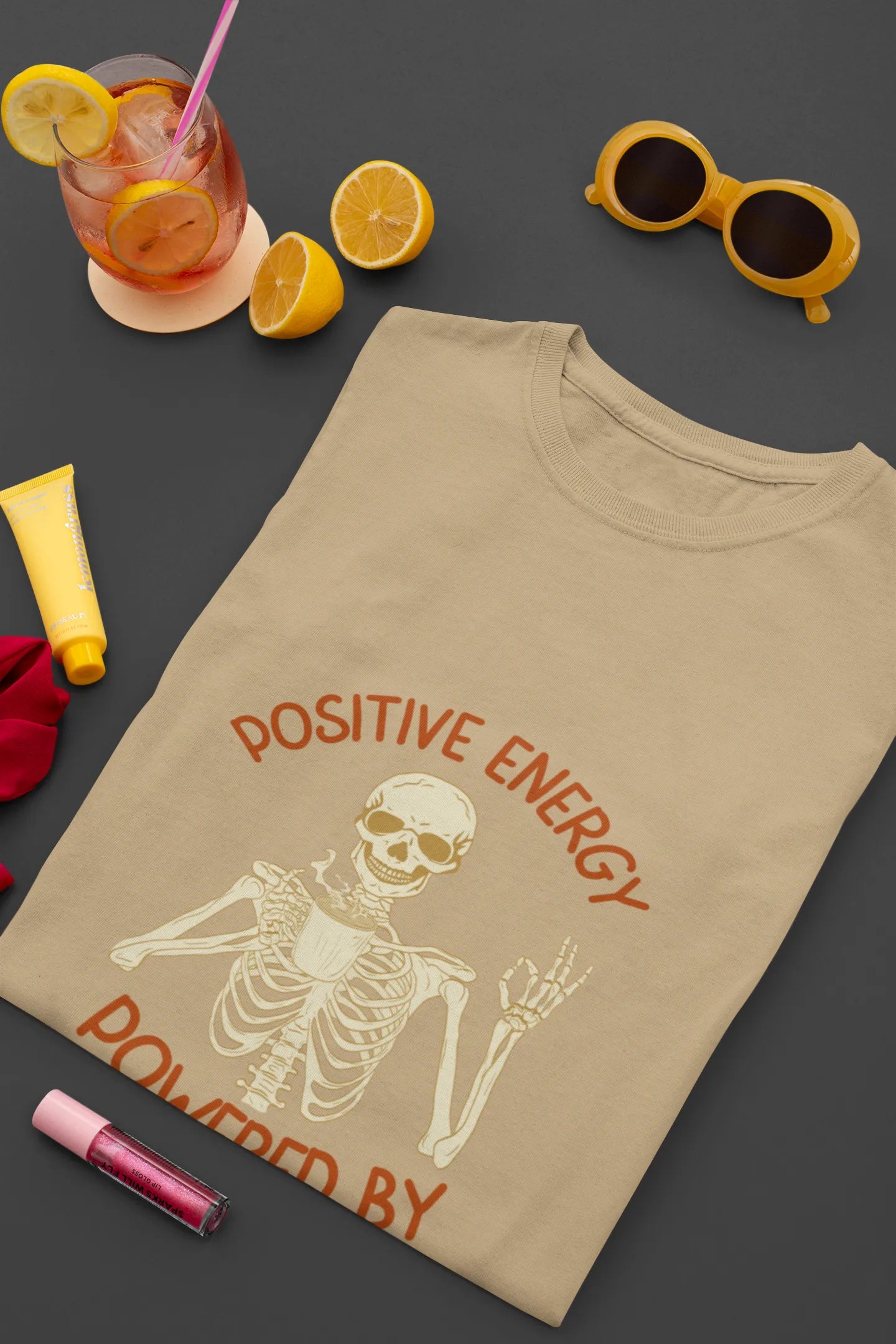 "Positive Energy Powered By Coffee" | Women’s Coffee Lovers T-shirt