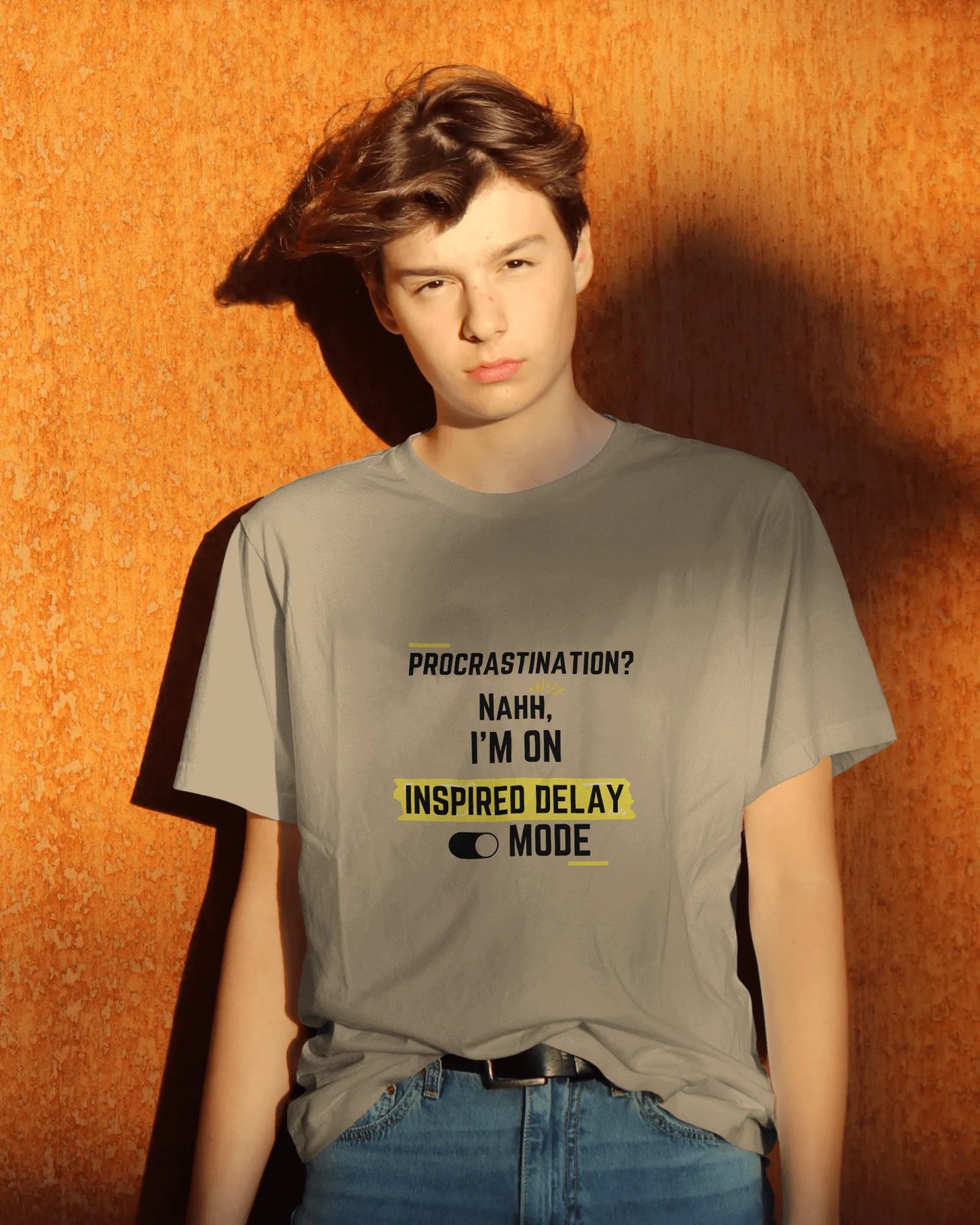 "Procrastination? Nahh I'm on Inspired Delay Mode" | Men’s Motivational T-shirt