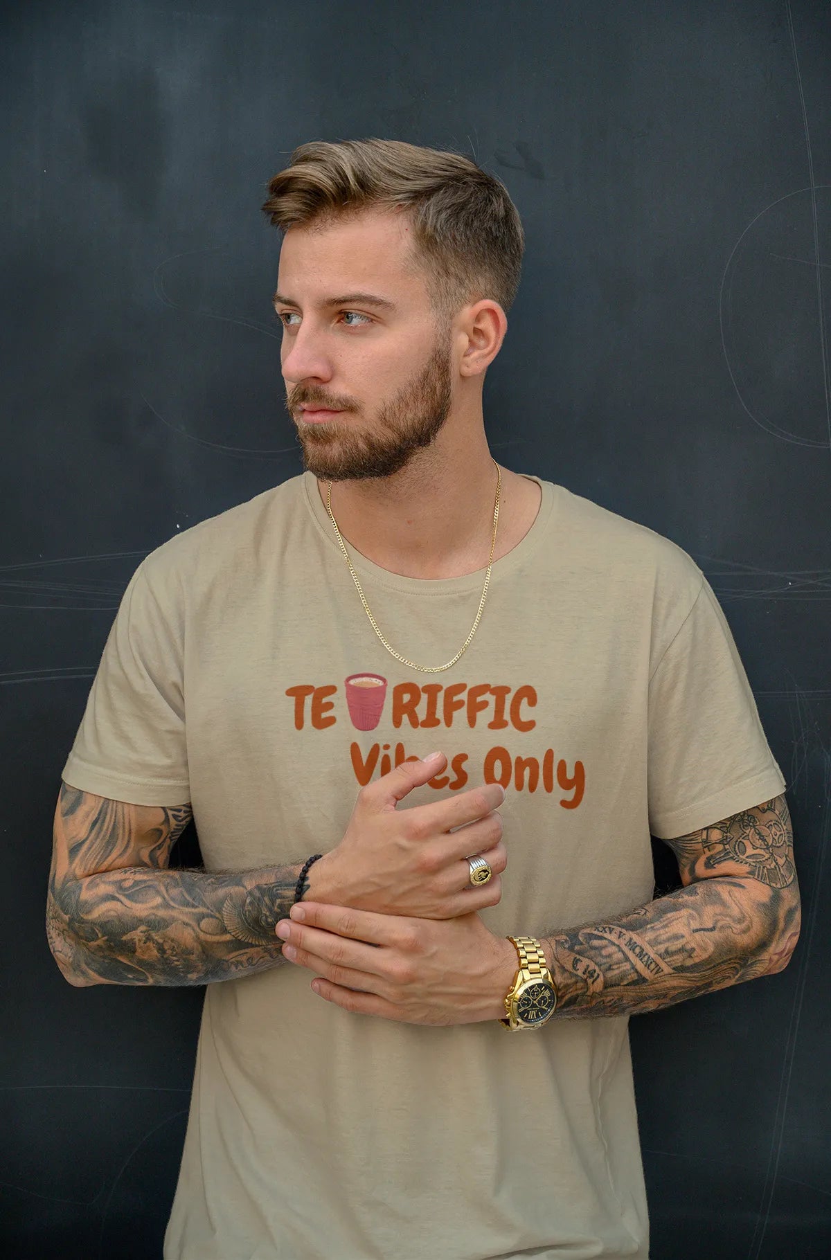"Tea - Riffic Vibes Only" | Men’s T-shirt for Tea Lovers