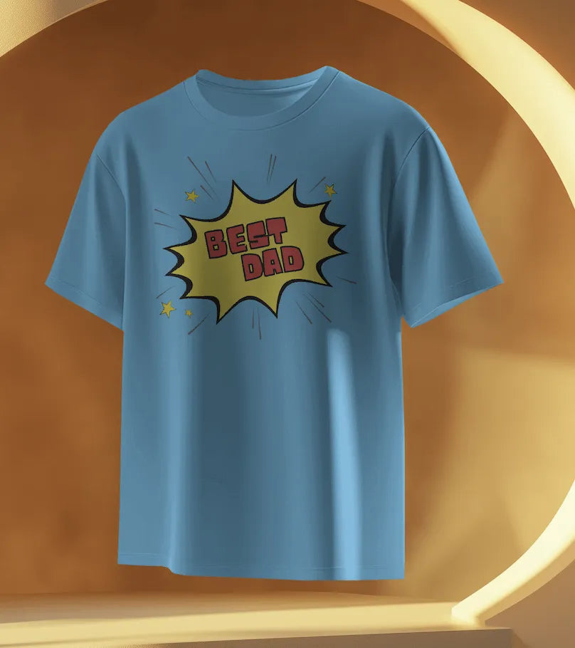 "Best Dad" Comic Style T-Shirt – Fun & Bold Gift for Fathers