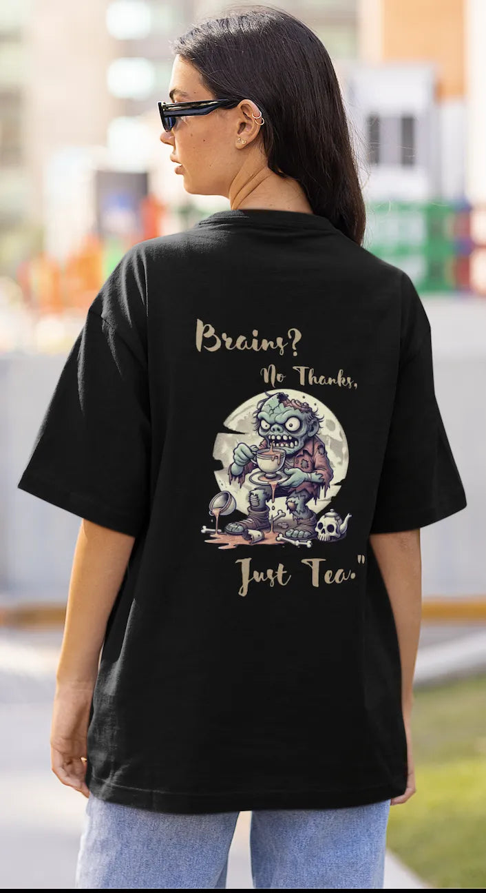 "Brains? No Thanks, Just Tea" | Women’s T-shirt for Tea Lovers