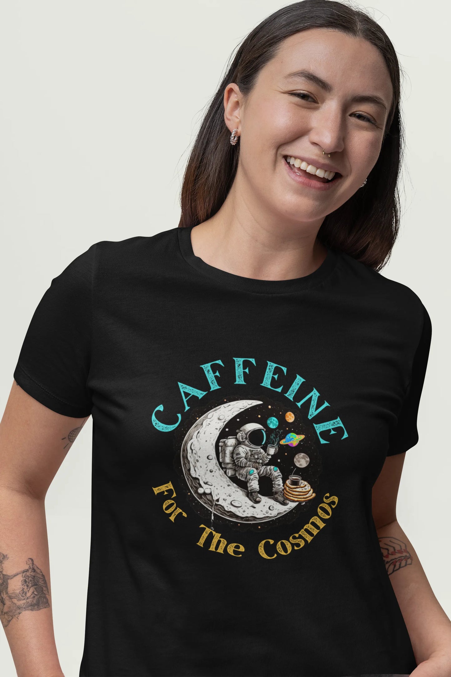 "Caffeine For The Cosmos" | Women’s Coffee Lovers T-shirt