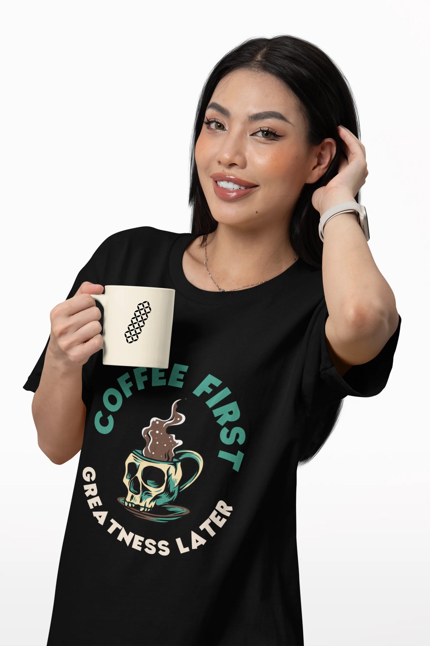 "Coffee First - Greatness Later" | Women’s Coffee Lovers T-shirt