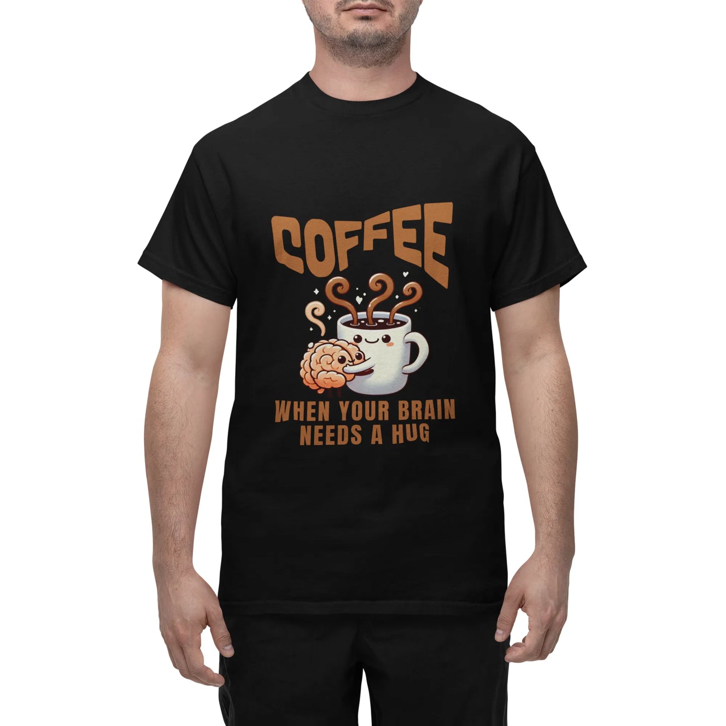 "Coffee - When Your Brain Needs A Hug" | Men’s Coffee Lovers T-shirt
