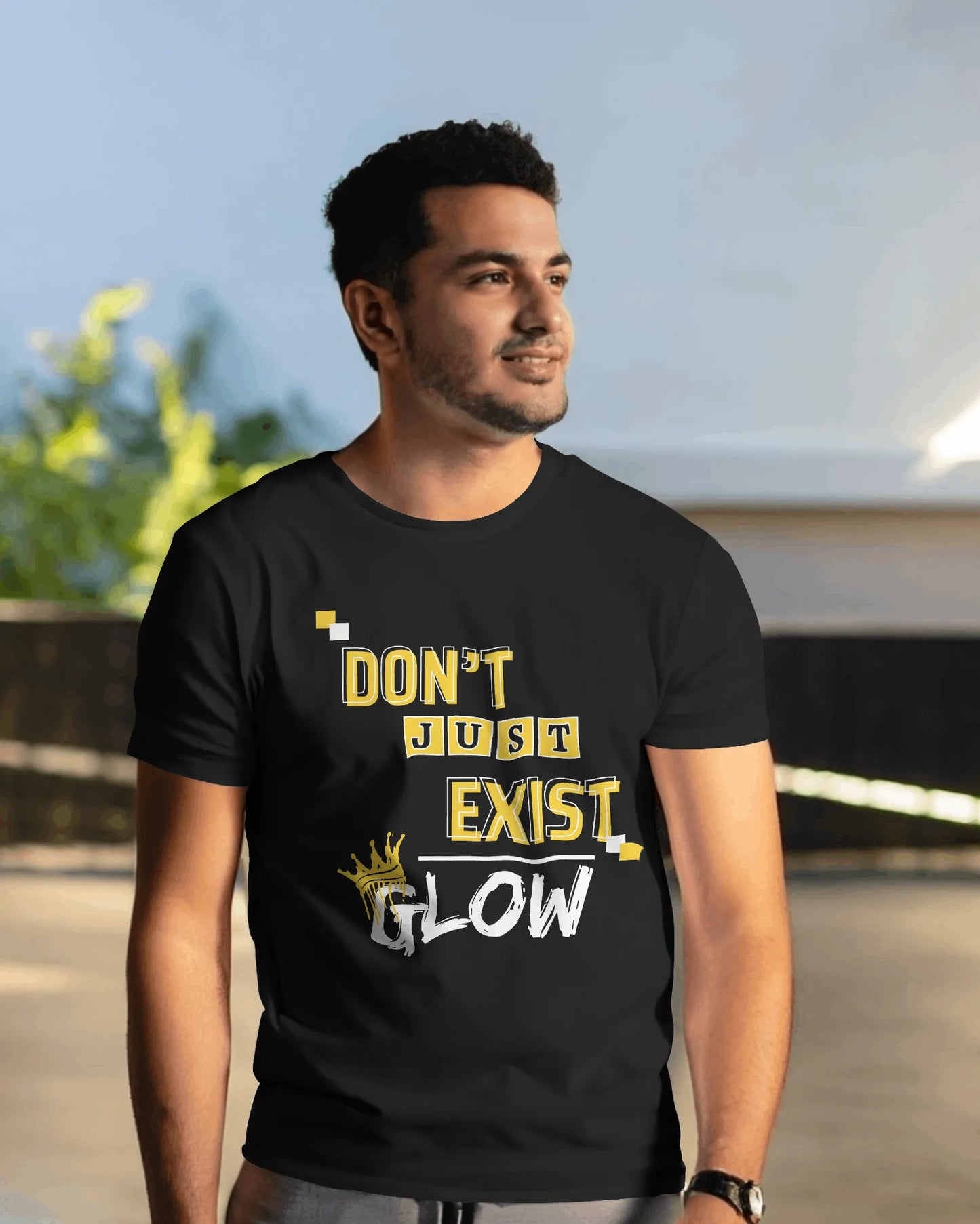 "Don't Just Exist - Glow" | Men’s Motivational T-shirt