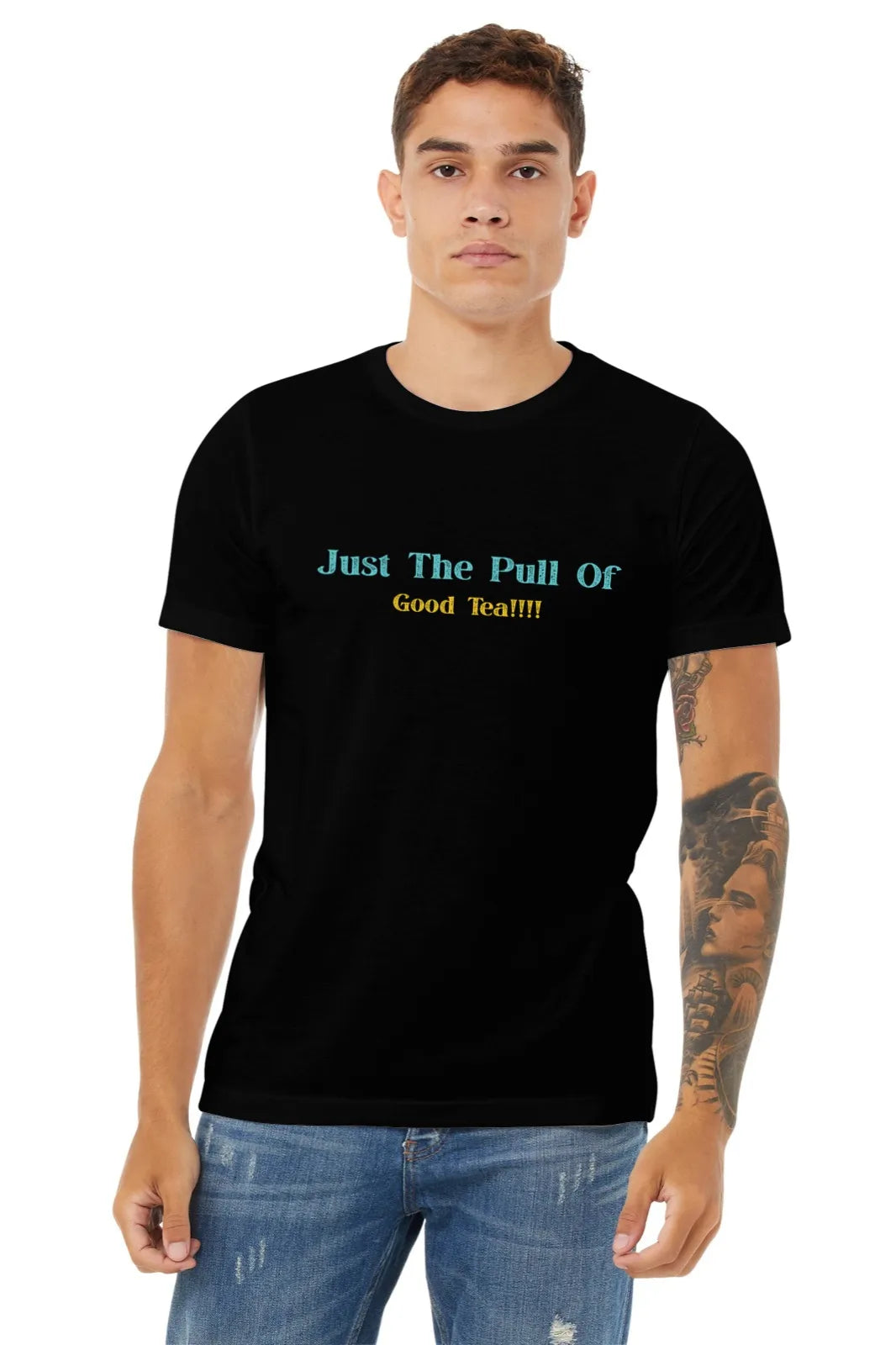 "Gravity? Nah - Just The Pull of Good Tea" | Men’s T-shirt for Tea Lovers