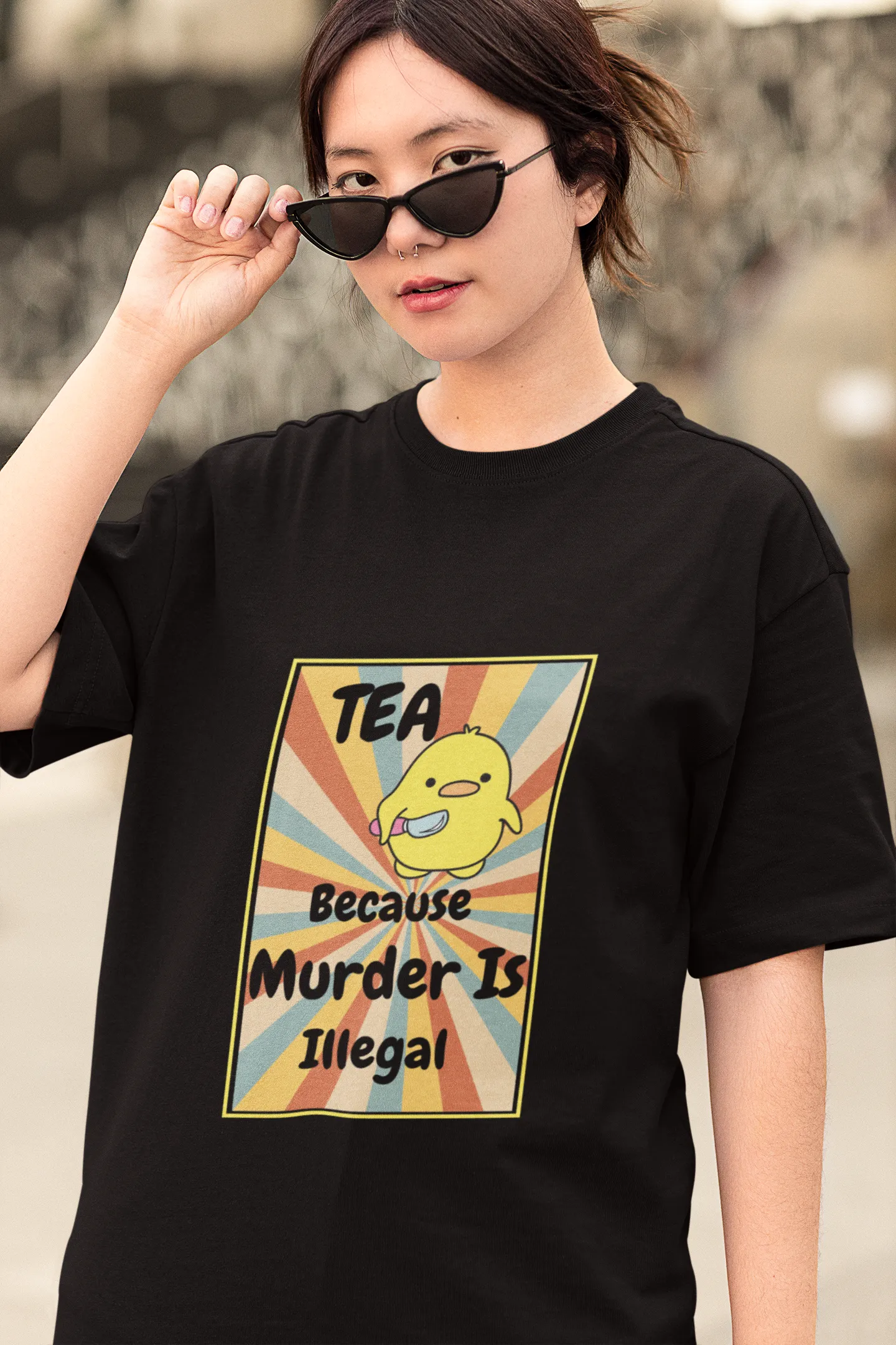 "Tea - Because Murder is Illegal" | Women’s T-shirt for Tea Lovers