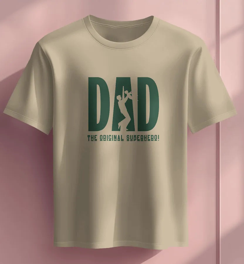 "Dad & Me" Beige T-Shirt | Heartwarming Gift for Fathers from Kids & Adults
