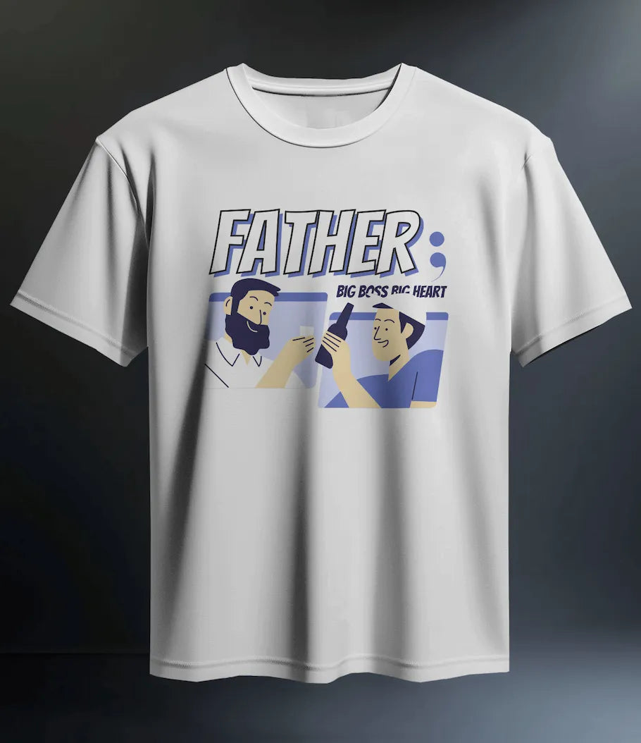"FATHER: Big Boss Big Heart" T-Shirt – Premium Gift for Dads