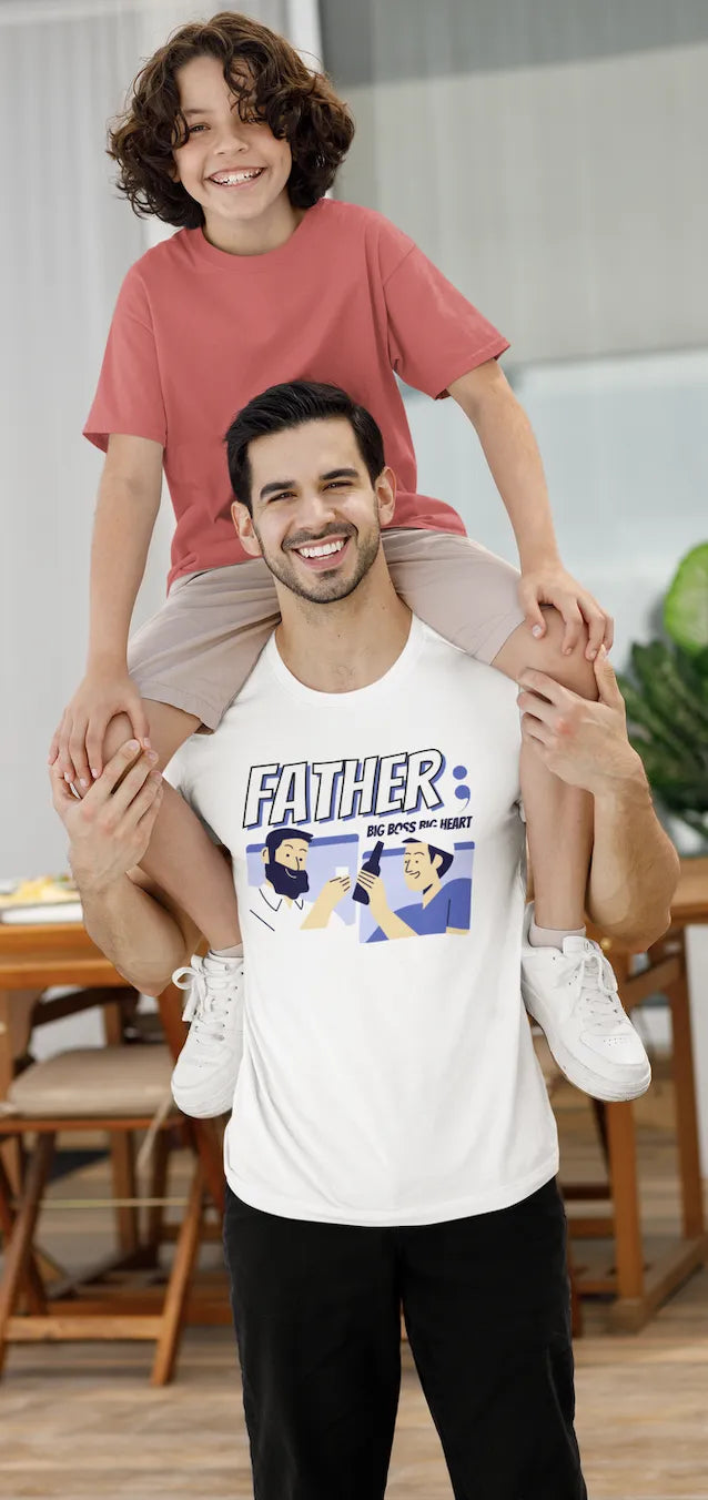 "FATHER: Big Boss Big Heart" T-Shirt – Premium Gift for Dads