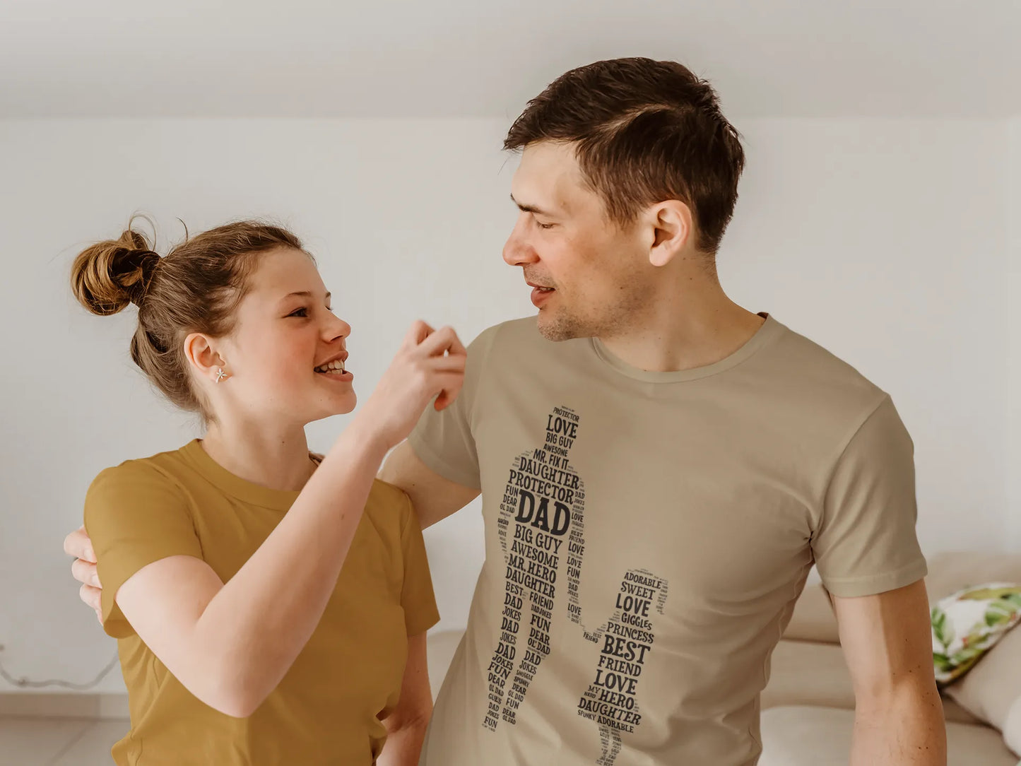 "Father & Daughter" Word Art T-Shirt – Emotional Gift for Dads