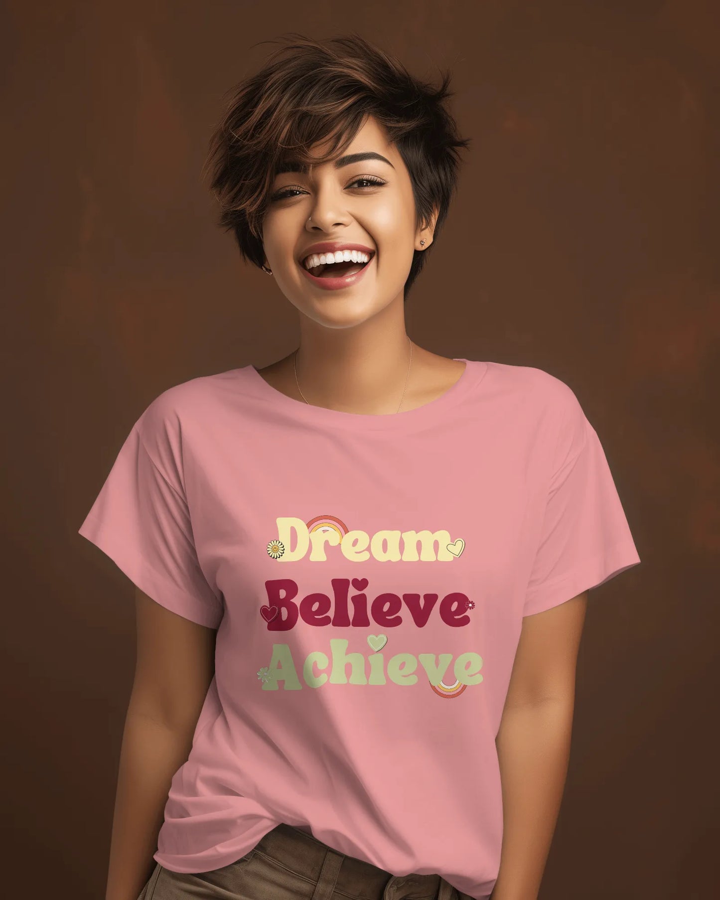 "Dream Believe Achieve" | Women’s Motivational T-shirt