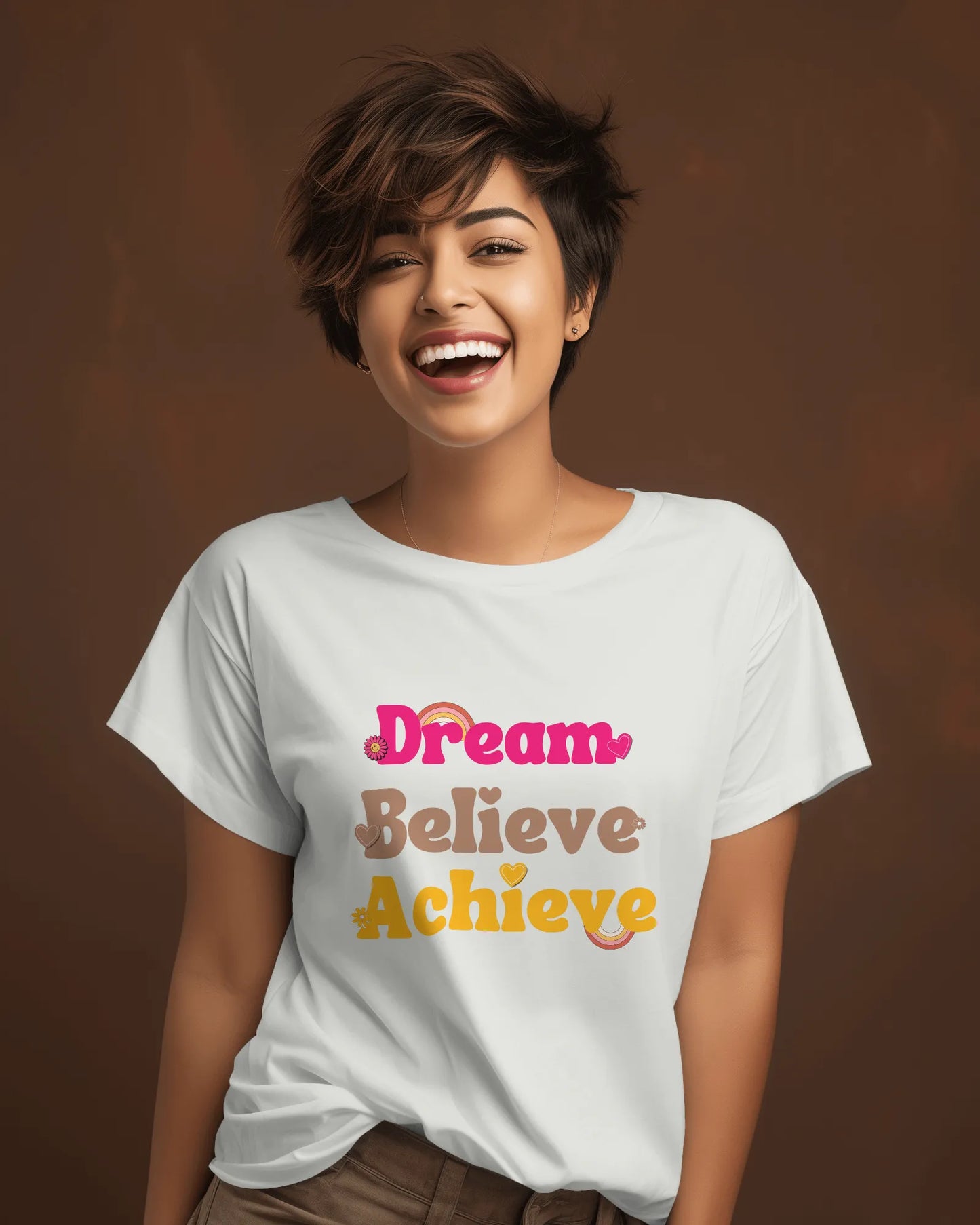 "Dream Believe Achieve" | Women’s Motivational T-shirt
