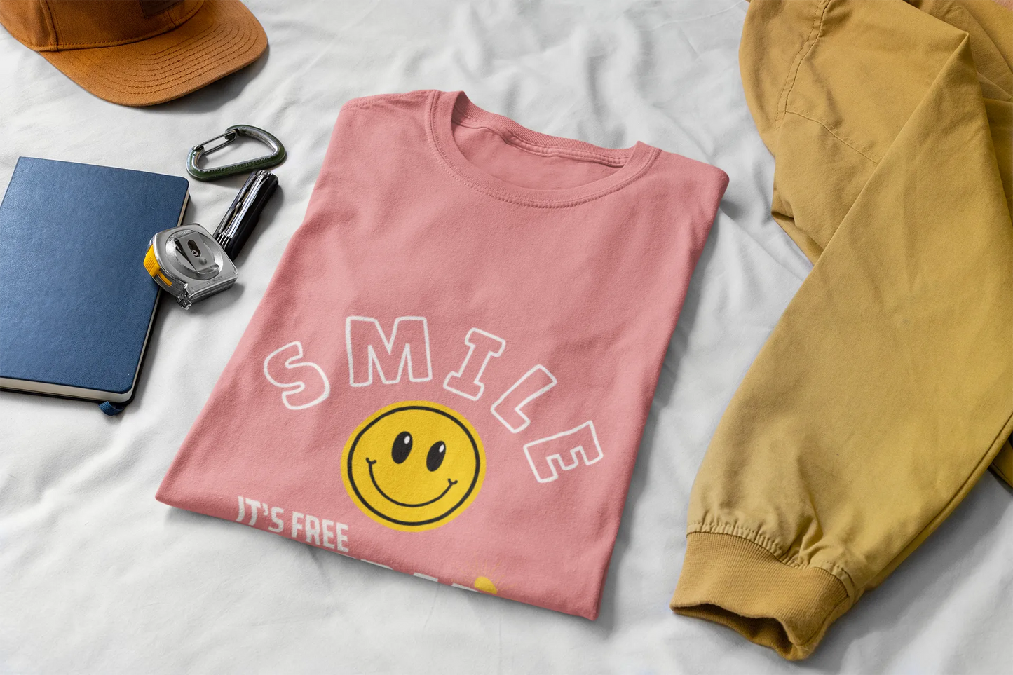 "Smile_It's Free Therapy" | Women’s Motivational T-shirt
