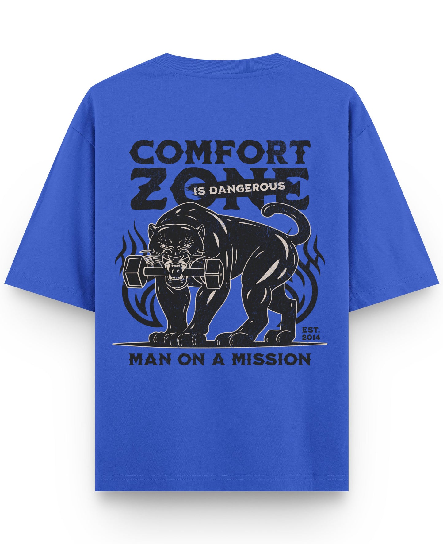 Royal Blue Oversized T-Shirt Back Design