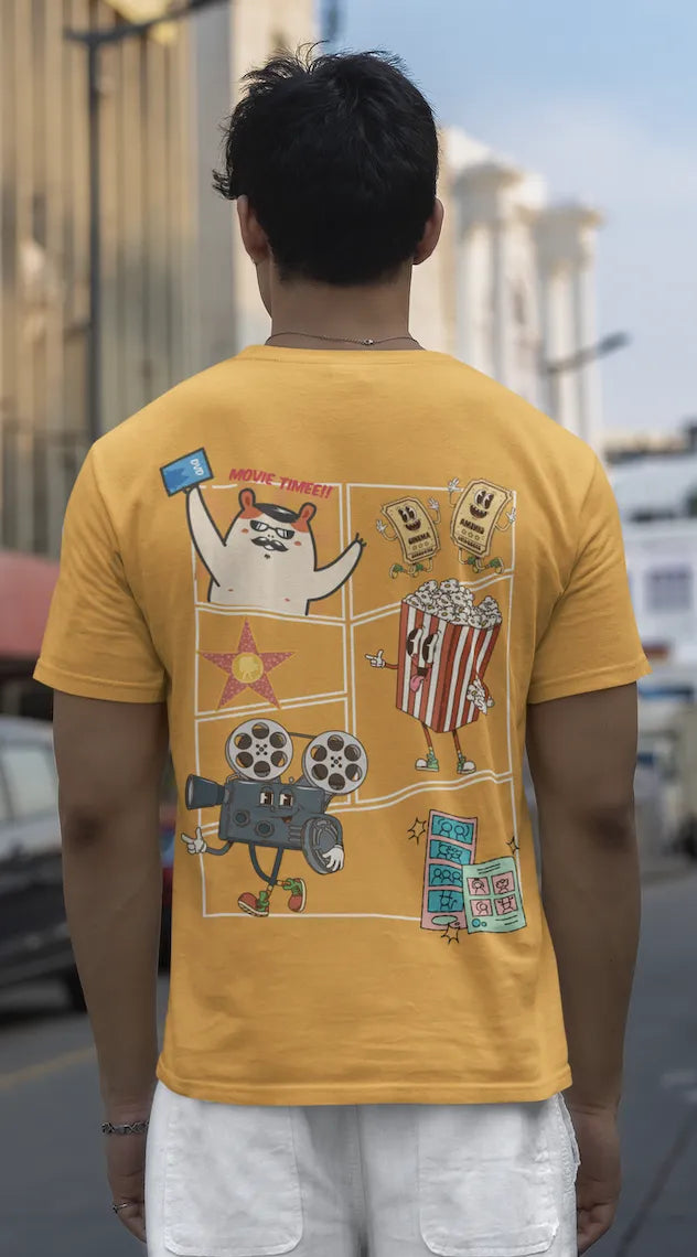 "Cartoon Movie Time Graphic T-Shirt – Fun Cinema Vibes Tee for Movie Lovers" | Men’s T-shirt for Cartoon Lovers