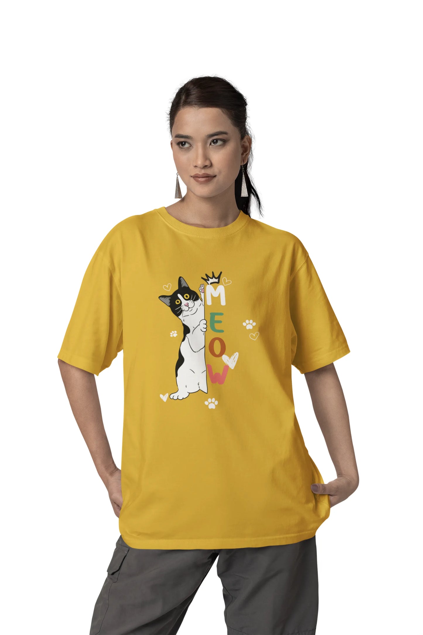 "Cute Cartoon Cat MEOW T-Shirt – Funny Kitty Graphic Tee for Cat Lovers" | Women’s T-shirt for Animal Lovers
