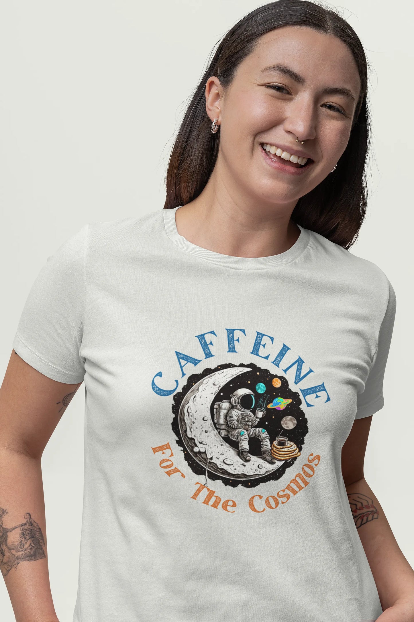 "Caffeine For The Cosmos" | Women’s Coffee Lovers T-shirt