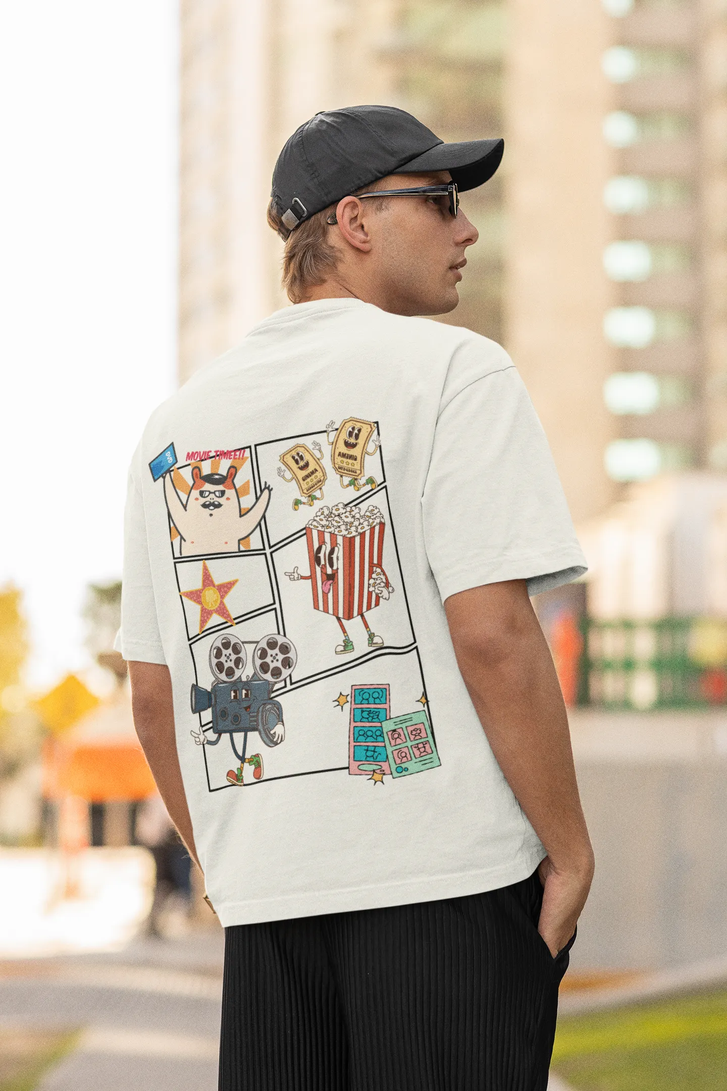 "Cartoon Movie Time Graphic T-Shirt – Fun Cinema Vibes Tee for Movie Lovers" | Men’s T-shirt for Cartoon Lovers
