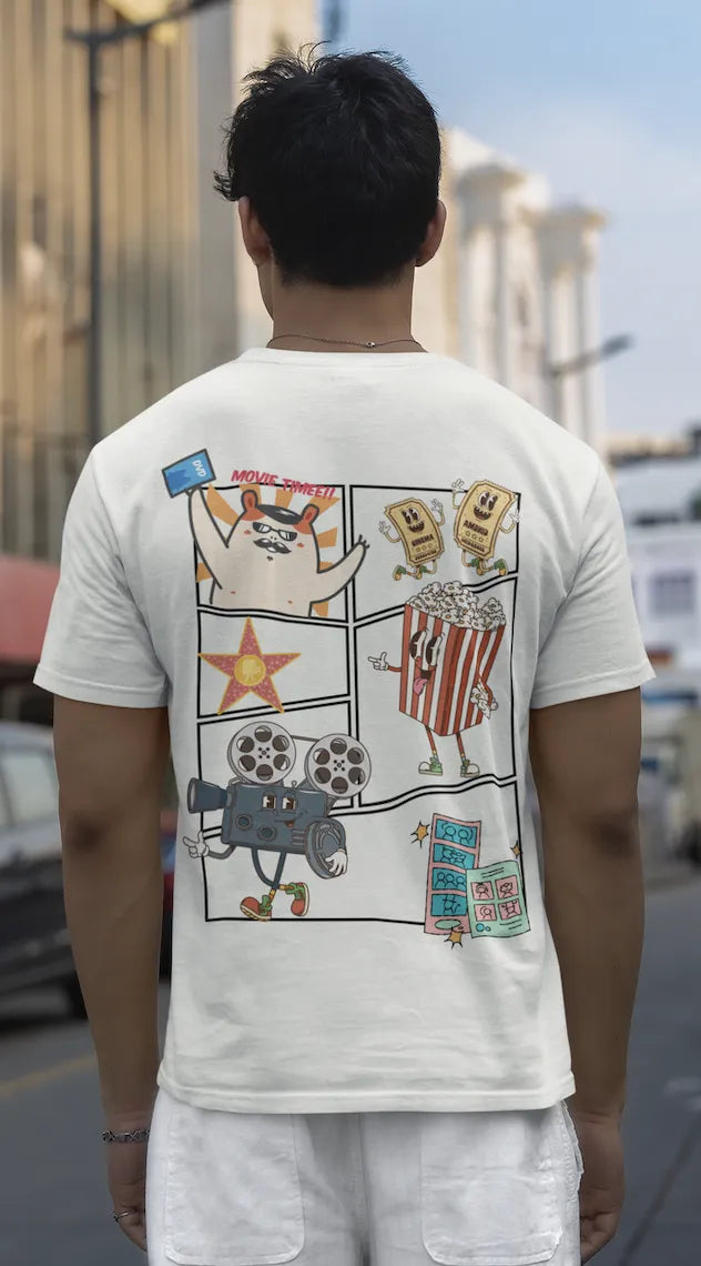 "Cartoon Movie Time Graphic T-Shirt – Fun Cinema Vibes Tee for Movie Lovers" | Men’s T-shirt for Cartoon Lovers