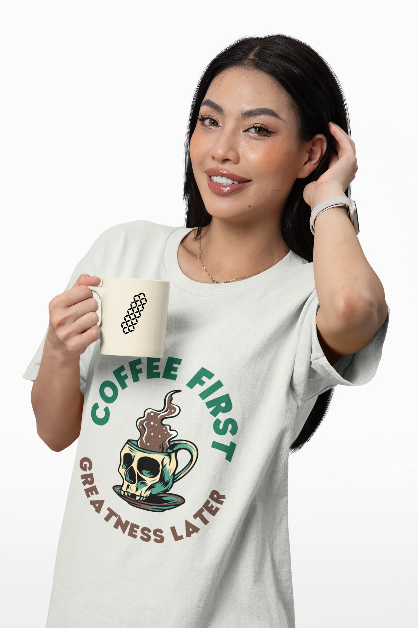 "Coffee First - Greatness Later" | Women’s Coffee Lovers T-shirt